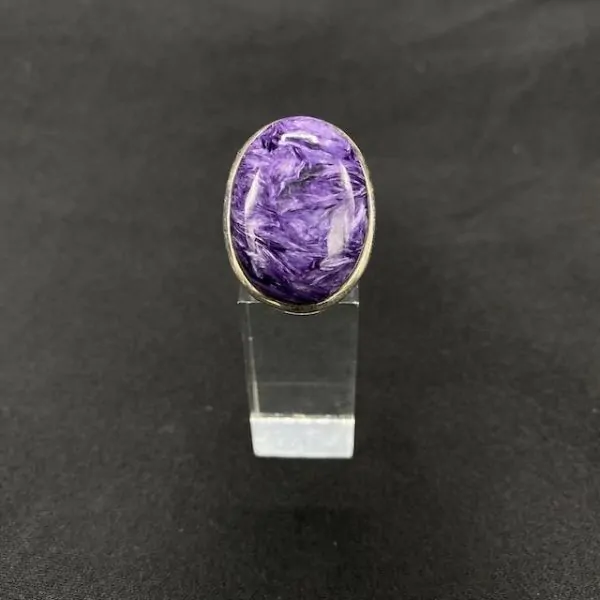 Bague Charoïte en Argent 925 -4| Bagues en Minéraux | Dans les yeux de Gaïa