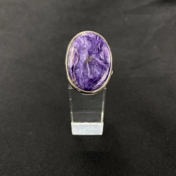 Bague Charoïte en Argent 925, photo 1 | Dans les Yeux de Gaia