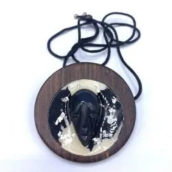 Figure Chamanique en Obsidienne sur Bois -3 | Dans les yeux de Gaïa