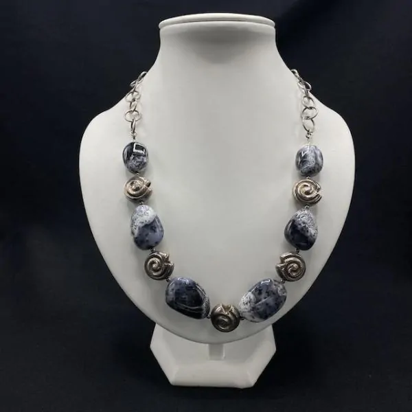 Collier en Agate Dentrite -1 | Colliers en Minéraux | Dans les yeux de Gaïa