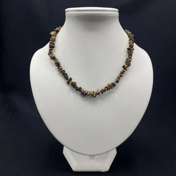 Collier Chips en Oeil de tigre | Colliers en Minéraux | Dans les yeux de Gaïa