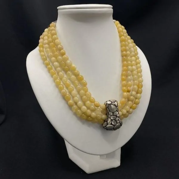 Collier en Jade Jaune | Colliers en Minéraux | Dans les yeux de Gaïa