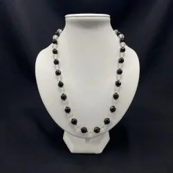 Collier en Onyx et Cristal de Roche | Dans les yeux de Gaïa