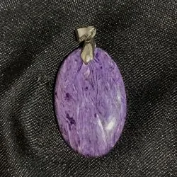 Pendentif en Charoïte serti en Argent 925 -3 | Dans les yeux de Gaïa