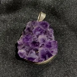 Pendentif Améthyste serti en Argent 925 -7| Pendentifs en Minéraux | Dans les yeux de Gaïa