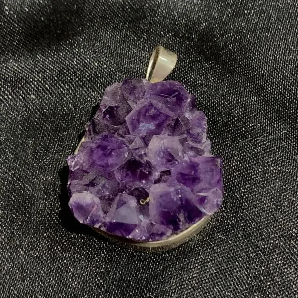 Pendentif Améthyste serti en Argent 925 -7| Pendentifs en Minéraux | Dans les yeux de Gaïa