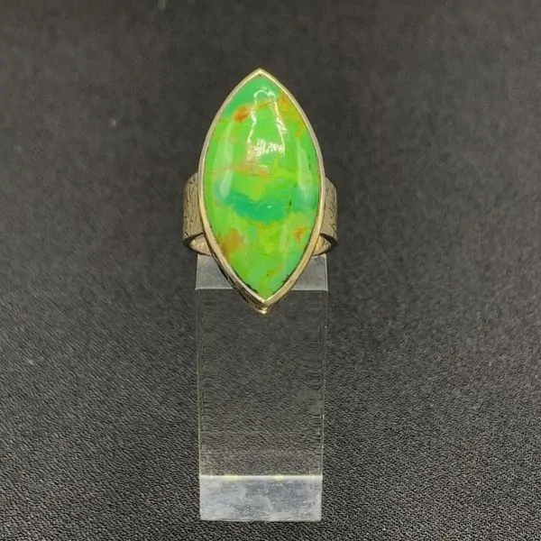 Bague en Turquoise de Mohave Verte | Bagues en Minéraux | Dans les yeux de Gaïa