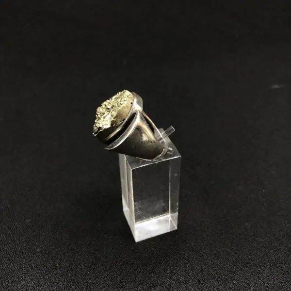 Bague en Pyrite serti en Argent 925 | Bagues en Minéraux | Dans les yeux de Gaïa