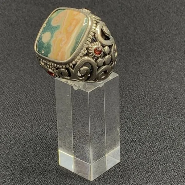 Bague en Jaspe serti sur Argent 925 | Bagues en Minéraux | Dans les yeux de Gaïa