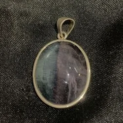 Pendentif en Fluorite serti en Argent 925 | Dans les yeux de Gaïa