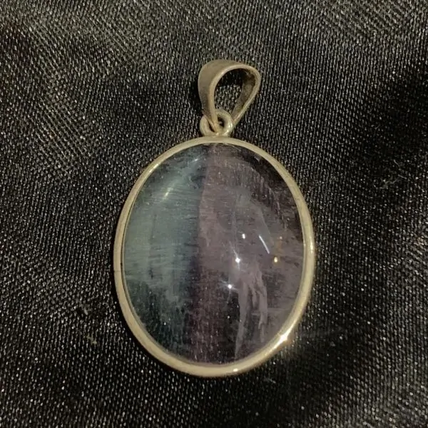Pendentif en Fluorite serti en Argent 925 | Dans les yeux de Gaïa