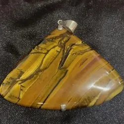 Pendentif en Oeil de Tigre serti en Argent 925 -4| Minéraux
