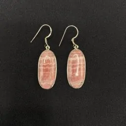 Boucles d'oreilles en Rhodochrosite montées sur Argent -4