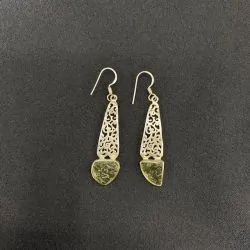 Boucles d'oreilles en Moldavite montées sur Argent | Dans les yeux de Gaïa