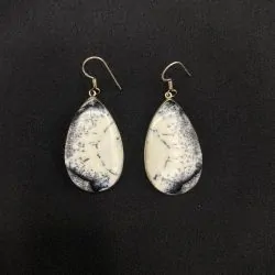 Boucles d'oreilles en Agate Dendritique montées sur Argent, photo 1 | Dans les Yeux de Gaia