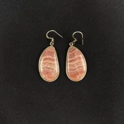 Boucles d'oreilles en Rhodochrosite montées sur Argent, photo 1 | Dans les Yeux de Gaia