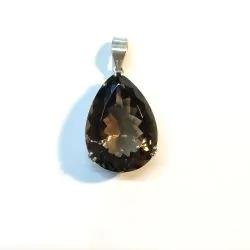 Pendentif en Quartz fumé facetté -4| Pendentifs en Minéraux | Dans les yeux de Gaïa