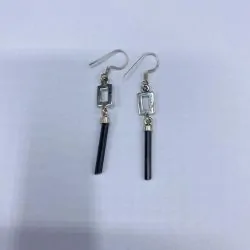 Boucles d'oreilles en Tourmaline montées sur Argent | Dans les yeux de Gaïa