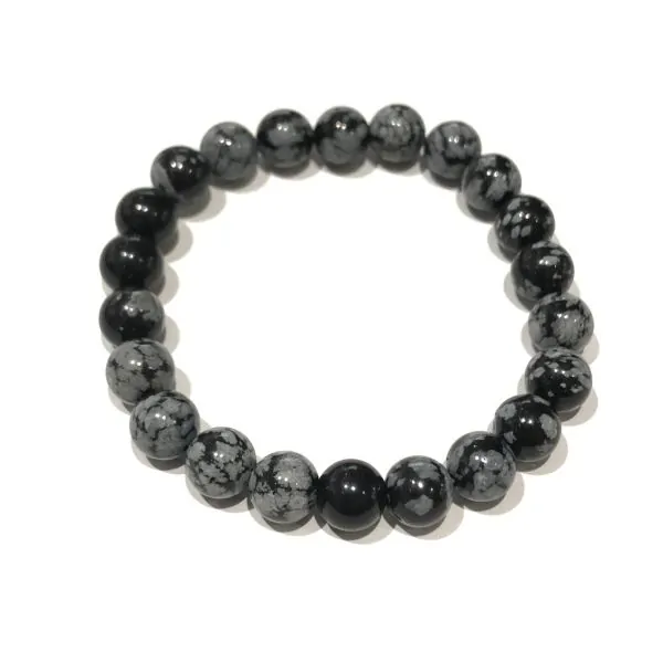 Bracelet Obsidienne neige 8mm, photo 1 | Dans les Yeux de Gaia