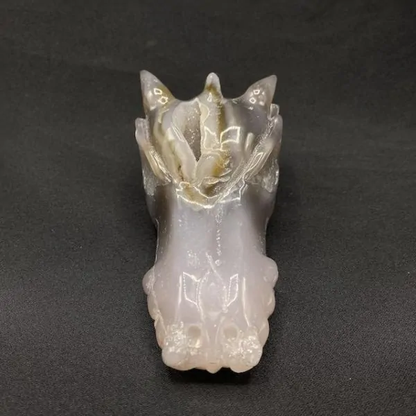 Tête de Dragon en Agate -15 | Dragons en Minéraux | Dans les yeux de Gaïa