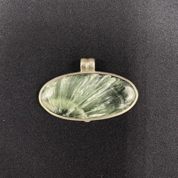 Pendentif en Séraphinite serti sur Argent 925 -5| Pendentifs en Minéraux | Dans les yeux de Gaïa