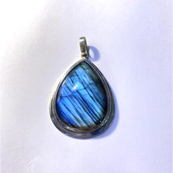 Pendentif Labradorite serti en Argent 925 -6 | Dans les yeux de Gaïa
