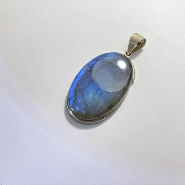Pendentif Labradorite serti en Argent 925 -7 | Dans les yeux de Gaïa