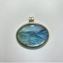 Pendentif Labradorite serti en Argent 925 -8 | Dans les yeux de Gaïa