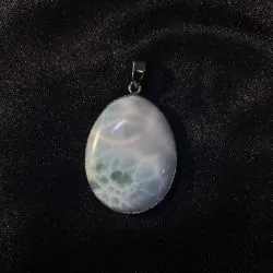 Pendentif Larimar en Métal Argenté - Photo 1 | Dans les Yeux de Gaia