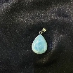 Pendentif Larimar en Métal Argenté -4 | Dans les yeux de Gaïa