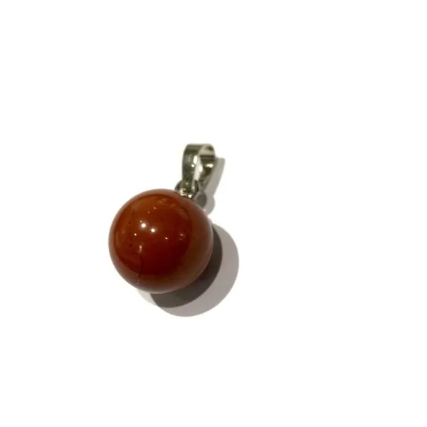 Pendentif boule en Jaspe Rouge | Pendentifs en Minéraux | Dans les yeux de Gaïa