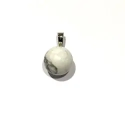 Pendentif boule en Howlite | Pendentifs en Minéraux | Dans les yeux de Gaïa
