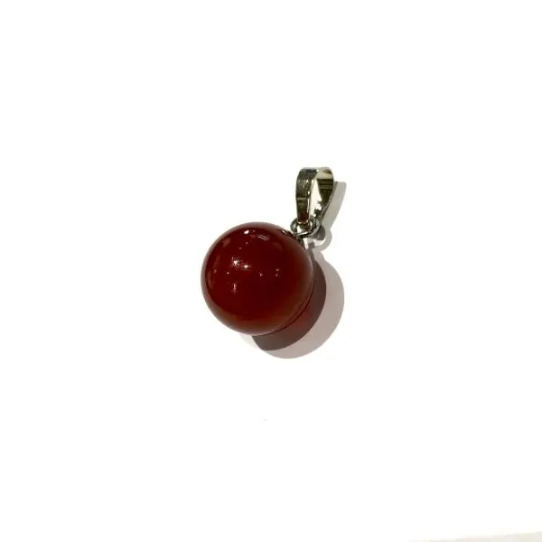 Pendentif boule en Cornaline | Pendentifs en Minéraux | Dans les yeux de Gaïa