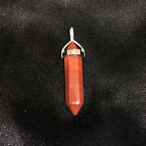 Pendentif Pointe en Jaspe Rouge | Pendentifs en Minéraux | Dans les yeux de Gaïa