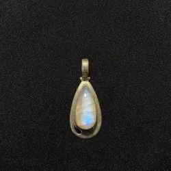 Pendentif Pierre de Lune serti sur Argent 925 -2 | Dans les yeux de Gaïa