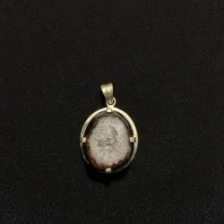 Pendentif en Druse d'Agate Serti sur Argent 925 -3| Pendentifs en Minéraux | Dans les yeux de Gaïa