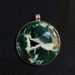 Pendentif en Malachite monté sur argent 925 -1 | Dans les yeux de Gaïa