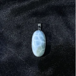 Pendentif Larimar en Métal Argenté -6 | Dans les yeux de Gaïa