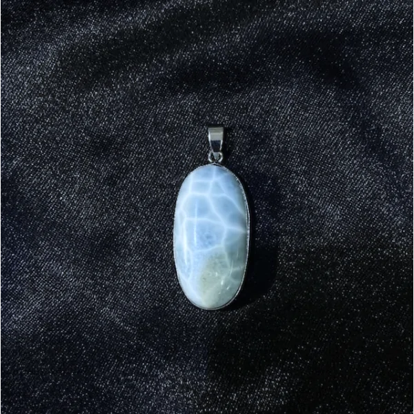 Pendentif Larimar en Métal Argenté -6 | Dans les yeux de Gaïa