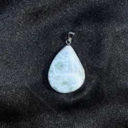 Pendentif Larimar en Métal Argenté -7  | Dans les yeux de Gaïa