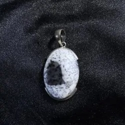 Pendentif en Agate Dendritique Serti en Argent 925 - Photo 1 | Dans les Yeux de Gaia