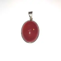 Pendentif en Cornaline serti en argent 925 -2 | Dans les yeux de Gaïa