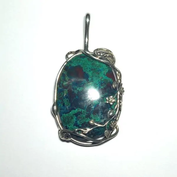 Pendentif en Chrysocolle -4| Pendentifs en Minéraux | Dans les yeux de Gaïa