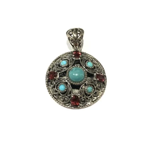 Pendentif Turquoise et Grenat | Pendentifs en Minéraux | Dans les yeux de Gaïa
