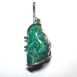 Pendentif en Chrysocolle -3| Pendentifs en Minéraux | Dans les yeux de Gaïa