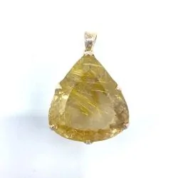 Pendentif en Quartz Rutile Serti sur Argent 925 - Photo 1 | Dans les Yeux de Gaia