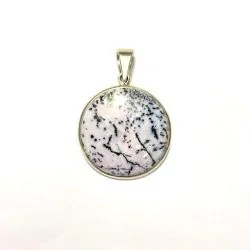 Pendentif en Agate Dendritique Serti en Argent 925 -5| Pendentifs en Minéraux | Dans les yeux de Gaïa