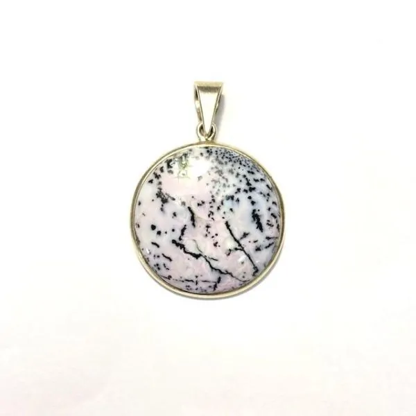 Pendentif en Agate Dendritique Serti en Argent 925 -5| Pendentifs en Minéraux | Dans les yeux de Gaïa