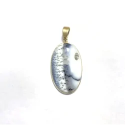 Pendentif en Agate Dendritique Serti en Argent 925 -4 | Dans les yeux de Gaïa