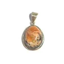 Pendentif en Opale de Feu serti en Argent 925 - Photo 1 | Dans les Yeux de Gaia
